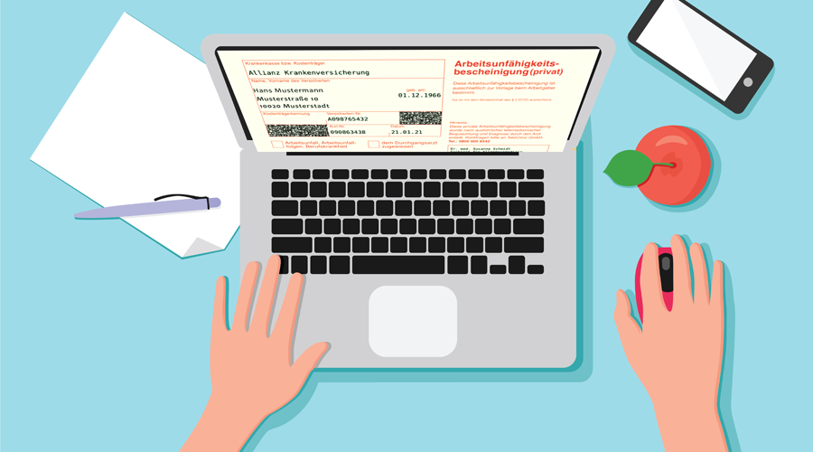 Arbeitsunfähigkeitsbescheinigung goes digital